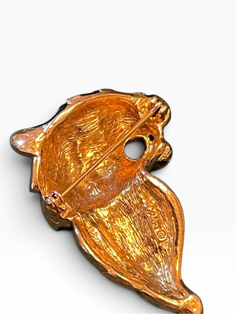 Vintage Gem-Craft Roaring Tiger Head Enamel & Rhinestone Brooch - Picture 11 of 12